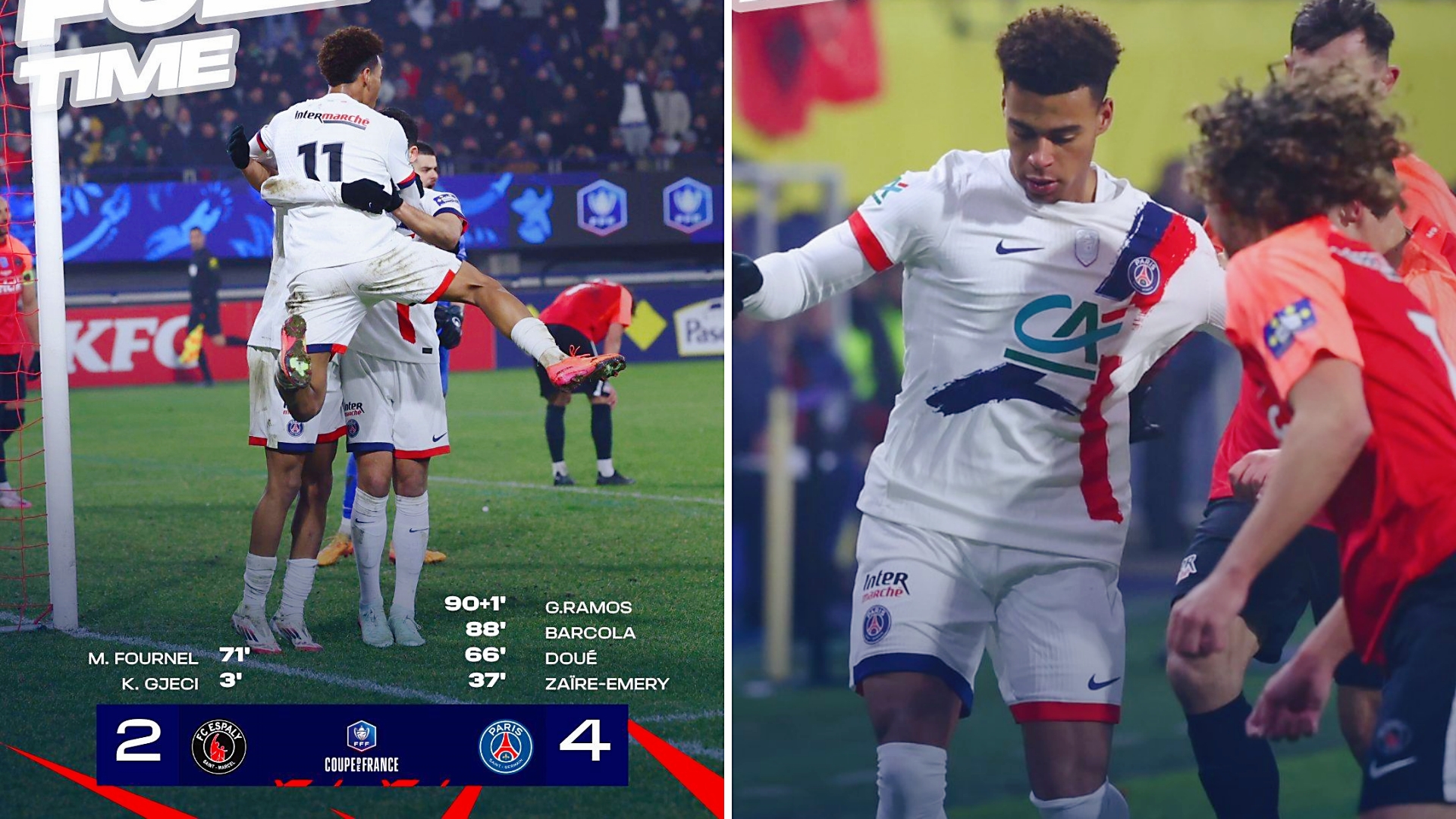 巴黎圣日耳曼力克对手，斩获胜利！